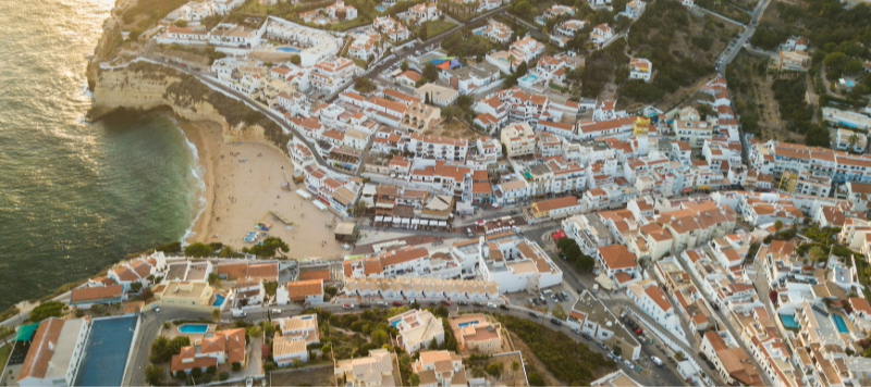vista aerea de região no litoral português